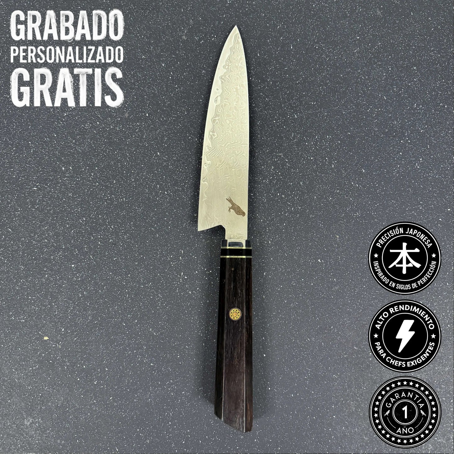 Cuchillo Puntilla de Acero Damasco 27cm "Iwa"