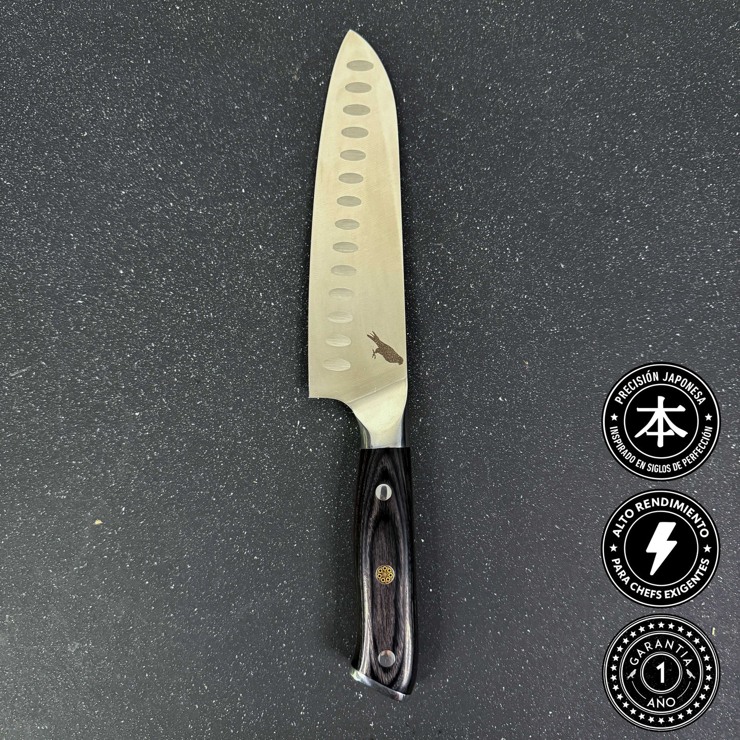 Cuchillo Santoku de Cocina de Acero Inoxidable 30cm "Tapaca"