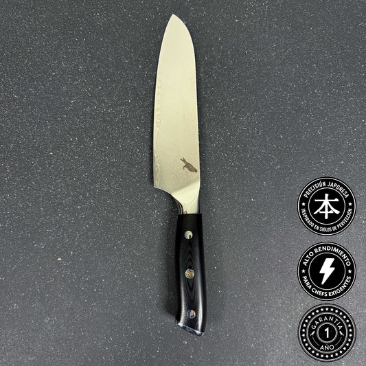Cuchillo Santoku de Acero Damasco 30cm "Tronador"