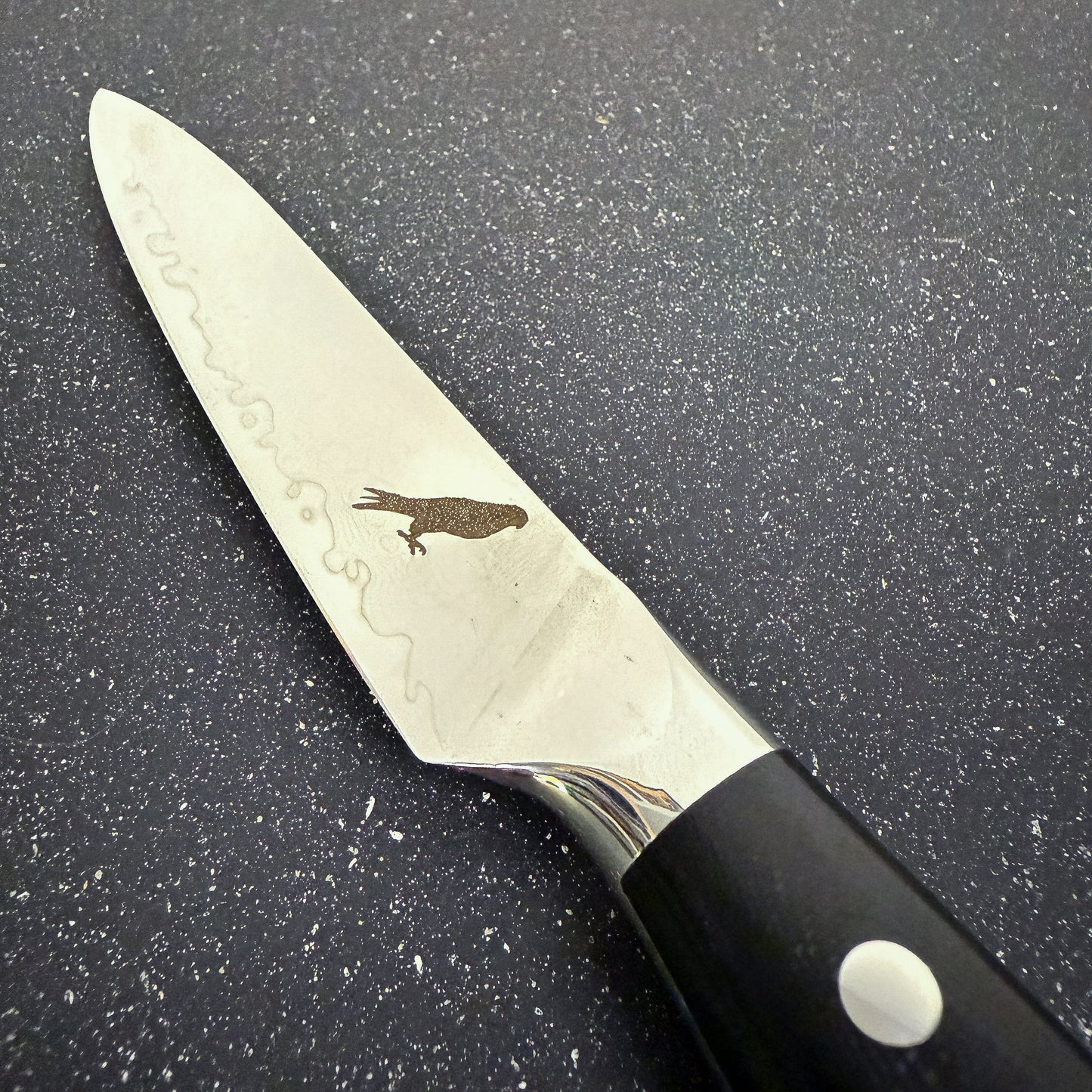 Cuchillo Utility Rauka Reclus con hoja de acero Damasco y mango G10, ideal para tareas precisas en cocina

