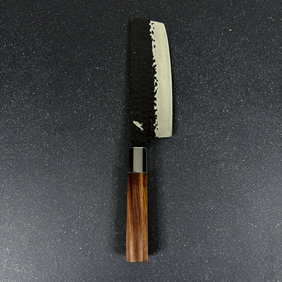Vista de conjunto de cuchillo japonés nakiri de cocina de acero inoxidable 32 cm Ruki Rauka