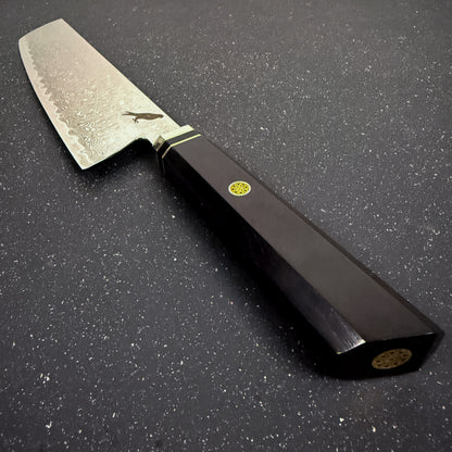 Componentes de cuchillo japonés nakiri damasco 32 cm Tora Rauka