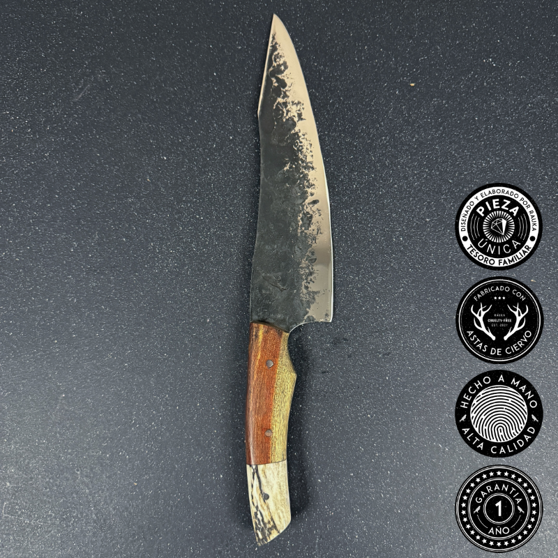Cuchillo Parrillero Artesanal 38cm "Tucúquere" + Funda | Rauka