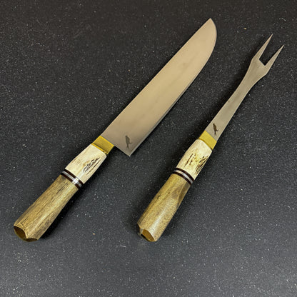 Cuchillo parrillero artesanal Chinchilla Rauka de 39 cm con hoja de 25 cm.