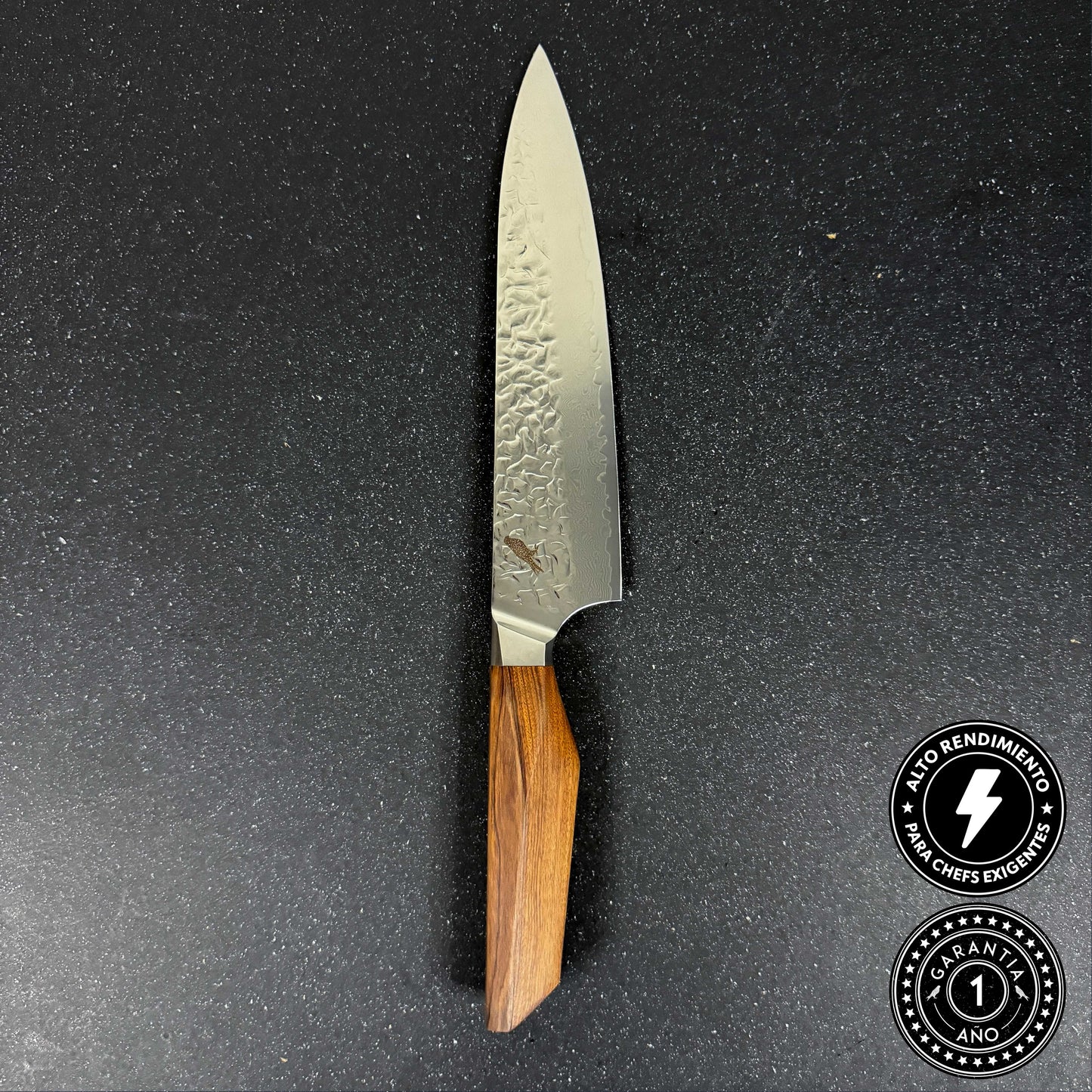 Cuchillo de Cocina Chef de Acero Damasco 34,5cm "Caleuche"
