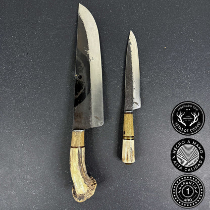 Pack 2 Cuchillos Parrilleros Acero Al Carbono "Ciprés" 44cm y "Jilguero" 28cm