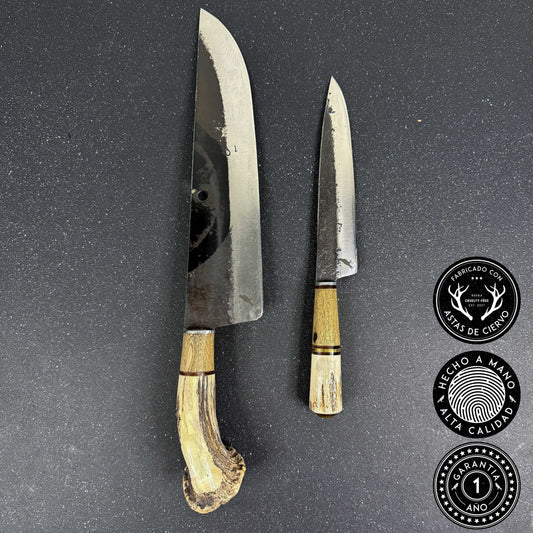 Pack 2 Cuchillos Parrilleros Acero Al Carbono "Ciprés" 44cm y "Jilguero" 28cm