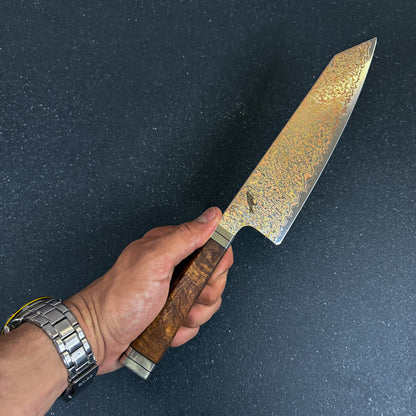 Cuchillo Kiritsuke de Cocina de Acero Damasco con Cobre "Akagane"