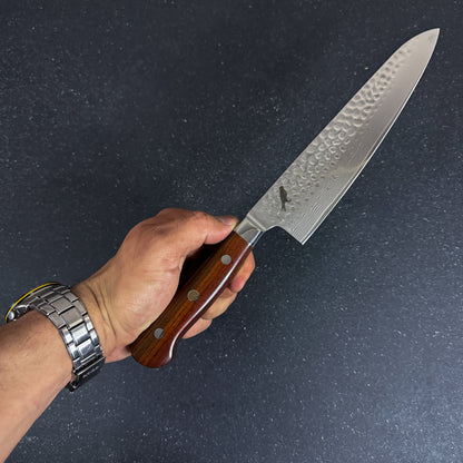 Cuchillo de Chef de Cocina y Parrilla de Acero Damasco "Tronador"