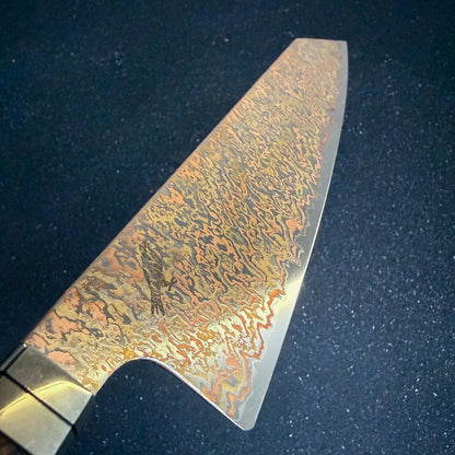 Cuchillo Kiritsuke de Cocina de Acero Damasco con Cobre "Akagane"