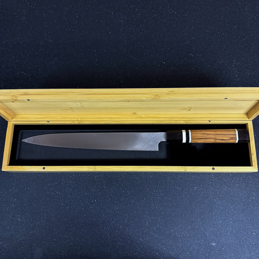Cuchillo Sashimi Yanagiba Japones de Acero 10Cr15CoMoV "Shiranami"