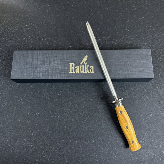 Chaira Diamantada para Afilar Cuchillos con Mango de Olivo