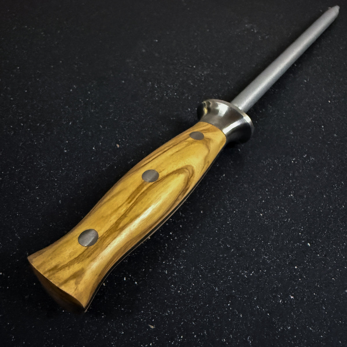 Chaira Diamantada para Afilar Cuchillos con Mango de Olivo