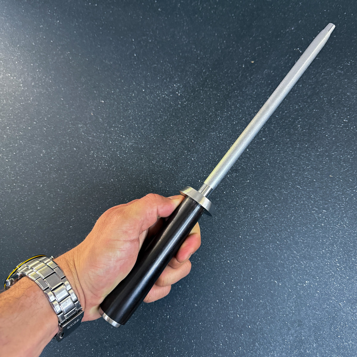 Chaira Diamantada para Afilar Cuchillos con Mango de Ebano