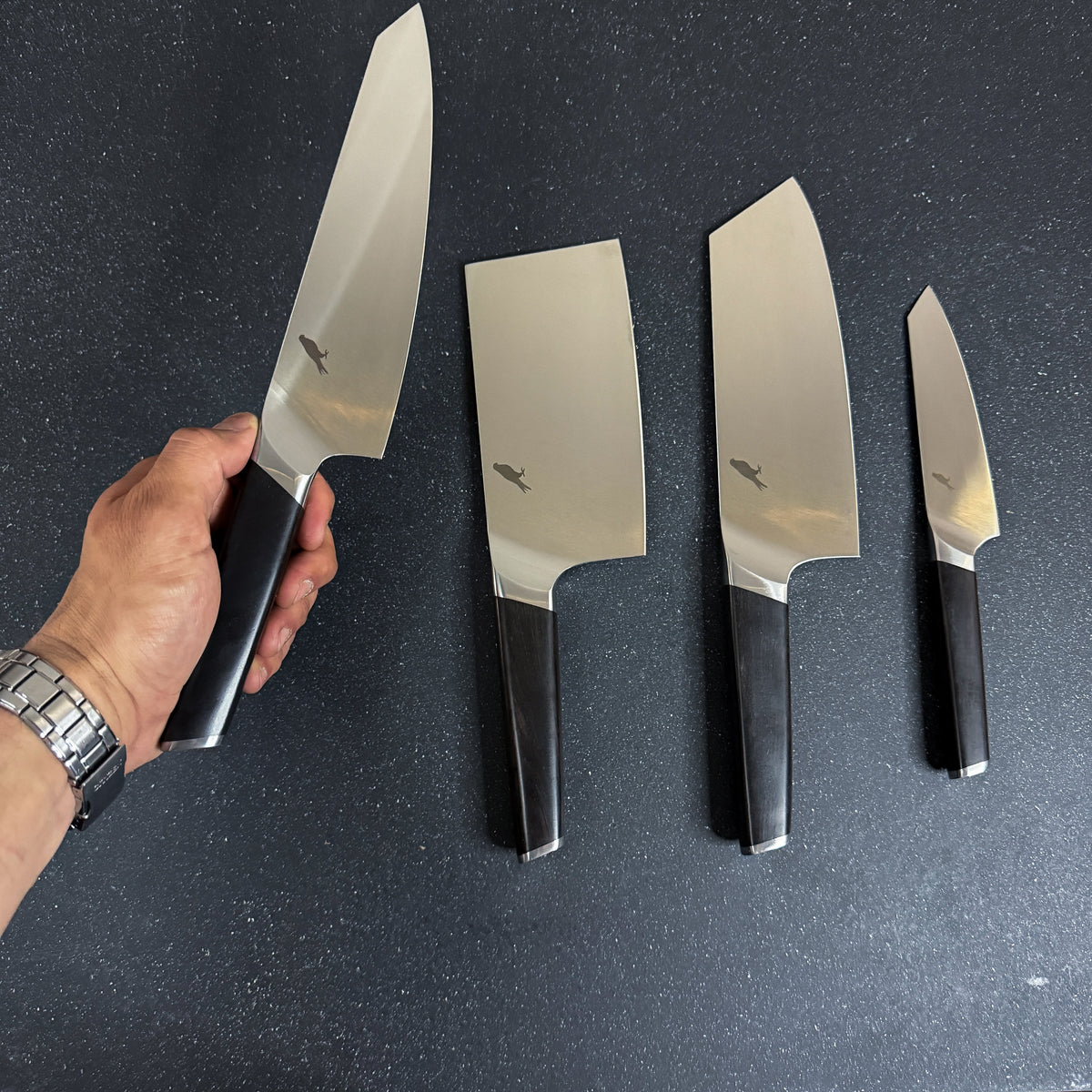 Set de 4 Cuchillos de Cocina y Bloque Magnetico "Cay"