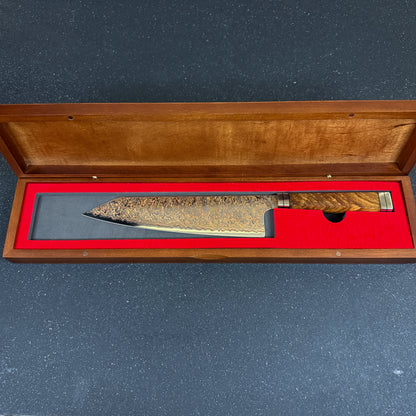 Cuchillo Kiritsuke de Cocina de Acero Damasco con Cobre "Akagane"