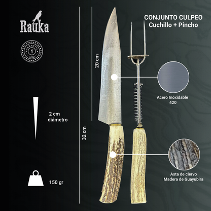 Ficha técnica Cuchillo Parrillero 32cm “Culpeo“ + Pincho