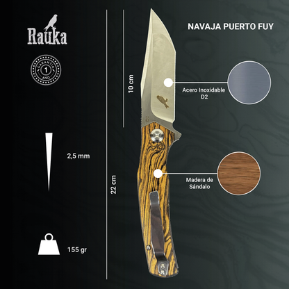 Navaja de Acero Inoxidable 22cm “Puerto Fuy“