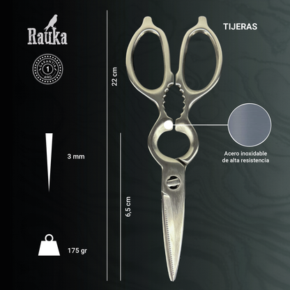 Ficha técnica Tijeras Profesionales de Cocina 20cm