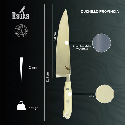 Ficha técnica Cuchillo Parrillero de Acero Inoxidable 32,5cm "Provincia"