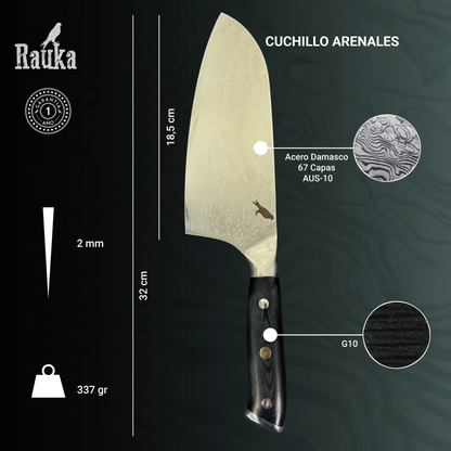 Ficha técnica Cuchillo Chef Damasco 32cm "Arenales"