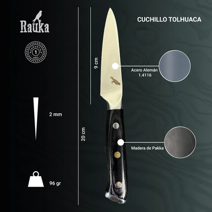 Ficha técnica Cuchillo Puntilla de Acero Inoxidable 20cm "Tolhuaca"