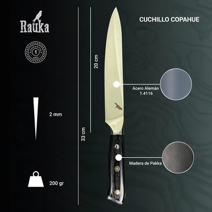 Ficha técnica Cuchillo de Cocina de Acero Inoxidable 33cm "Copahue"