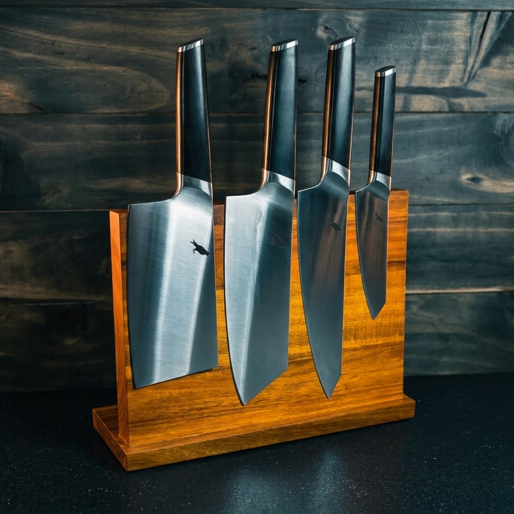 Set de 4 Cuchillos de Cocina y Bloque Magnético "Cay"