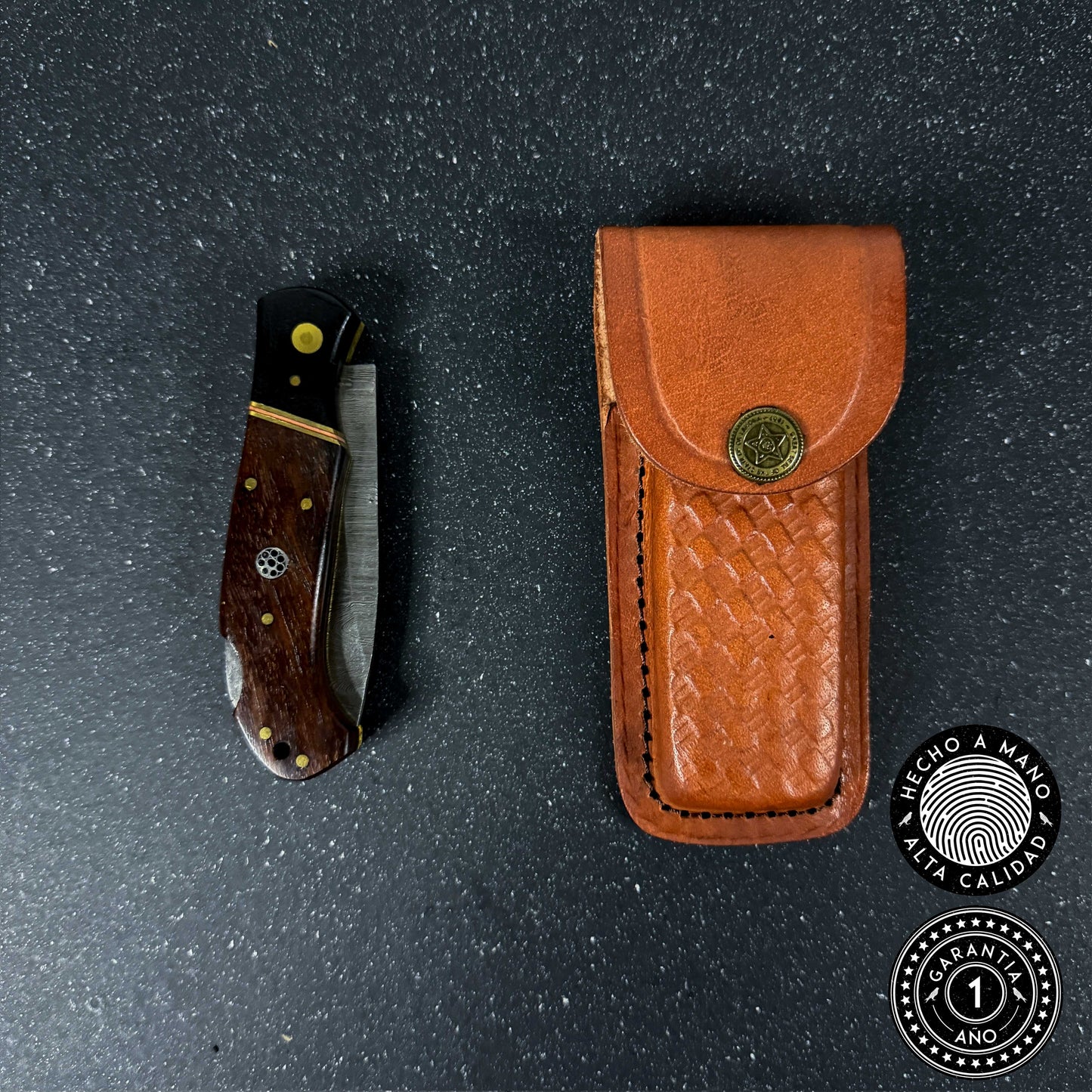 Navaja de Acero Damasco 16.5cm “Puelo“