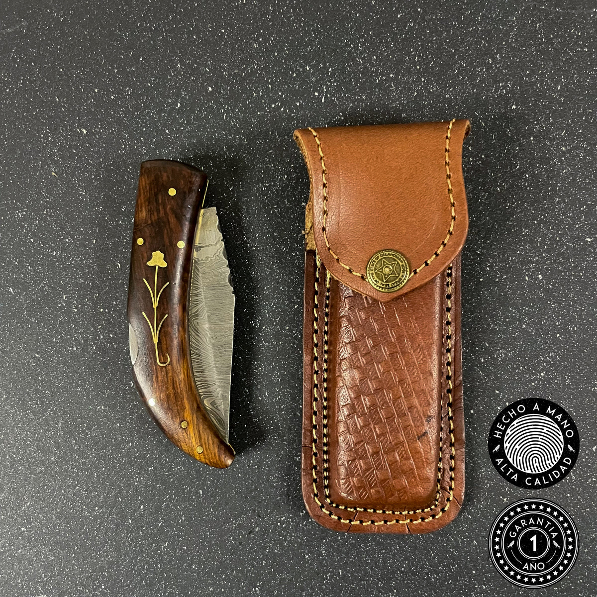 Navaja de Acero Damasco 20 cm Petrohué Rauka, vista adicional 6
