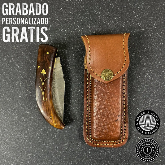 Navaja de Acero Damasco 20 cm Petrohué Rauka