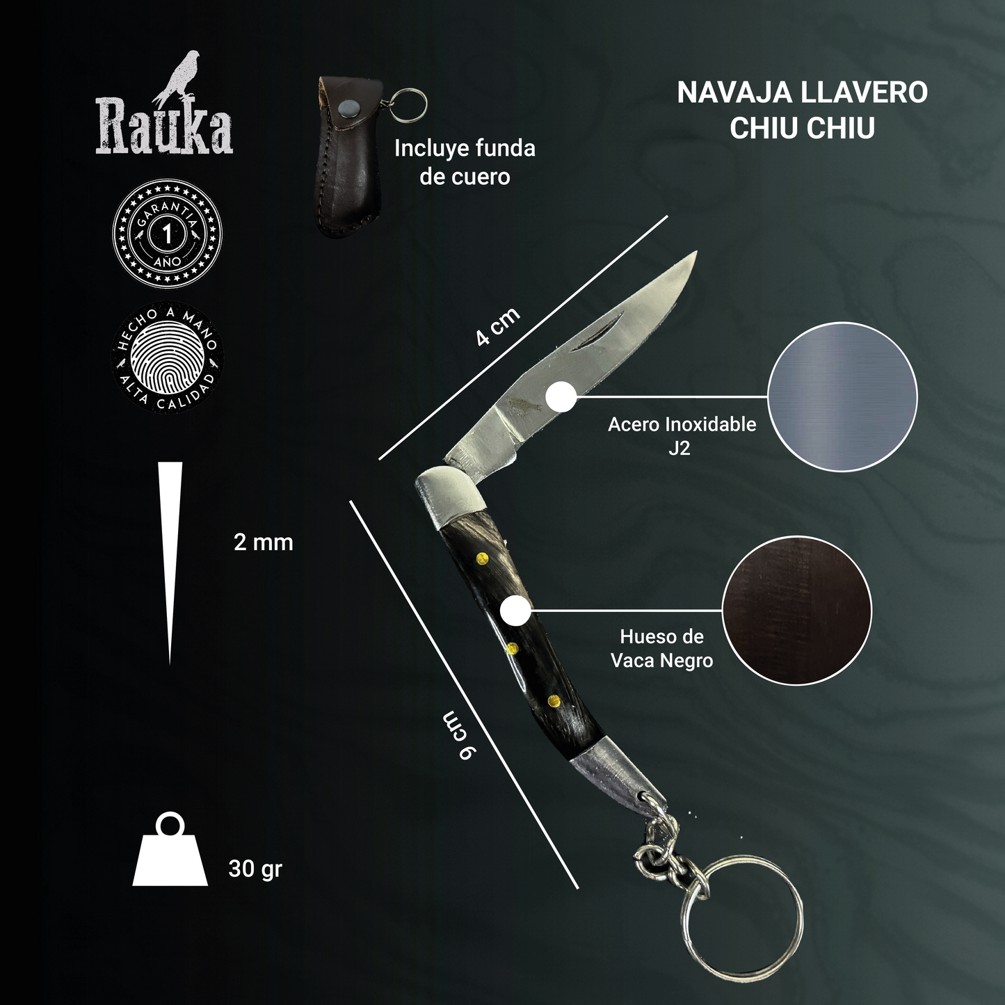 Navaja Llavero de Acero Inox. 13cm “Chiu Chiu“