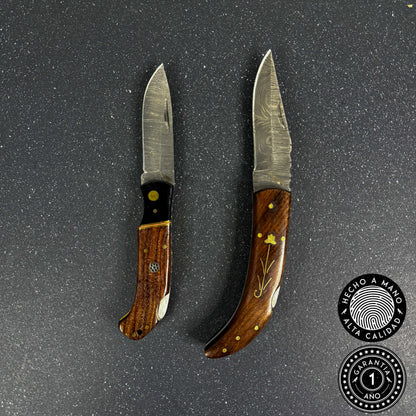 Pack 2 Navajas Acero Damasco "Petrohue" 20cm y "Puelo" 16.5cm