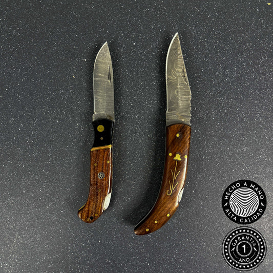 Pack 2 Navajas Acero Damasco "Petrohue" 20cm y "Puelo" 16.5cm