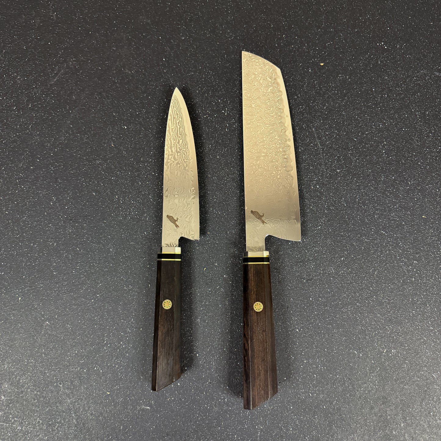 Pack cuchillos japoneses de acero damasco Rauka para vegetales y cocina general