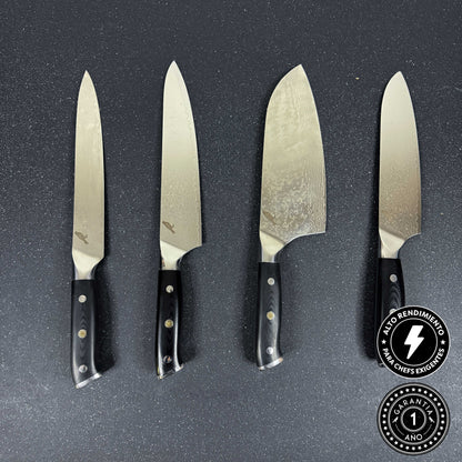 Pack 4 Cuchillos de Cocina + Bloque Magnético "Cay" / "Mate" / "Tronador" / "Arenales"