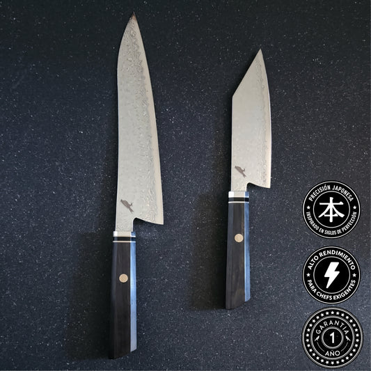 Pack 2 Cuchillos Japoneses Acero Damasco "Taku" / "Tsuki"