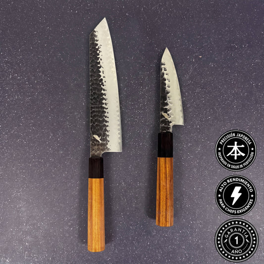 Pack 2 Cuchillos Japoneses Acero Damasco "Naoki" / "Akira"