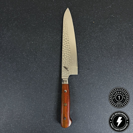 Cuchillo de Chef de Cocina y Parrilla de Acero Damasco 34cm "Tronador"