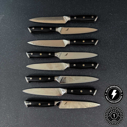Set de 8 Cuchillos de Mesa de Acero Damasco 24cm "Reclus"