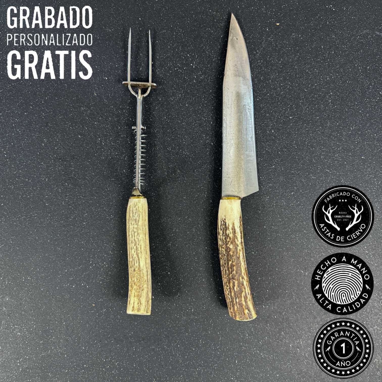 Cuchillo Parrillero 32cm “Culpeo“ + Pincho | Rauka