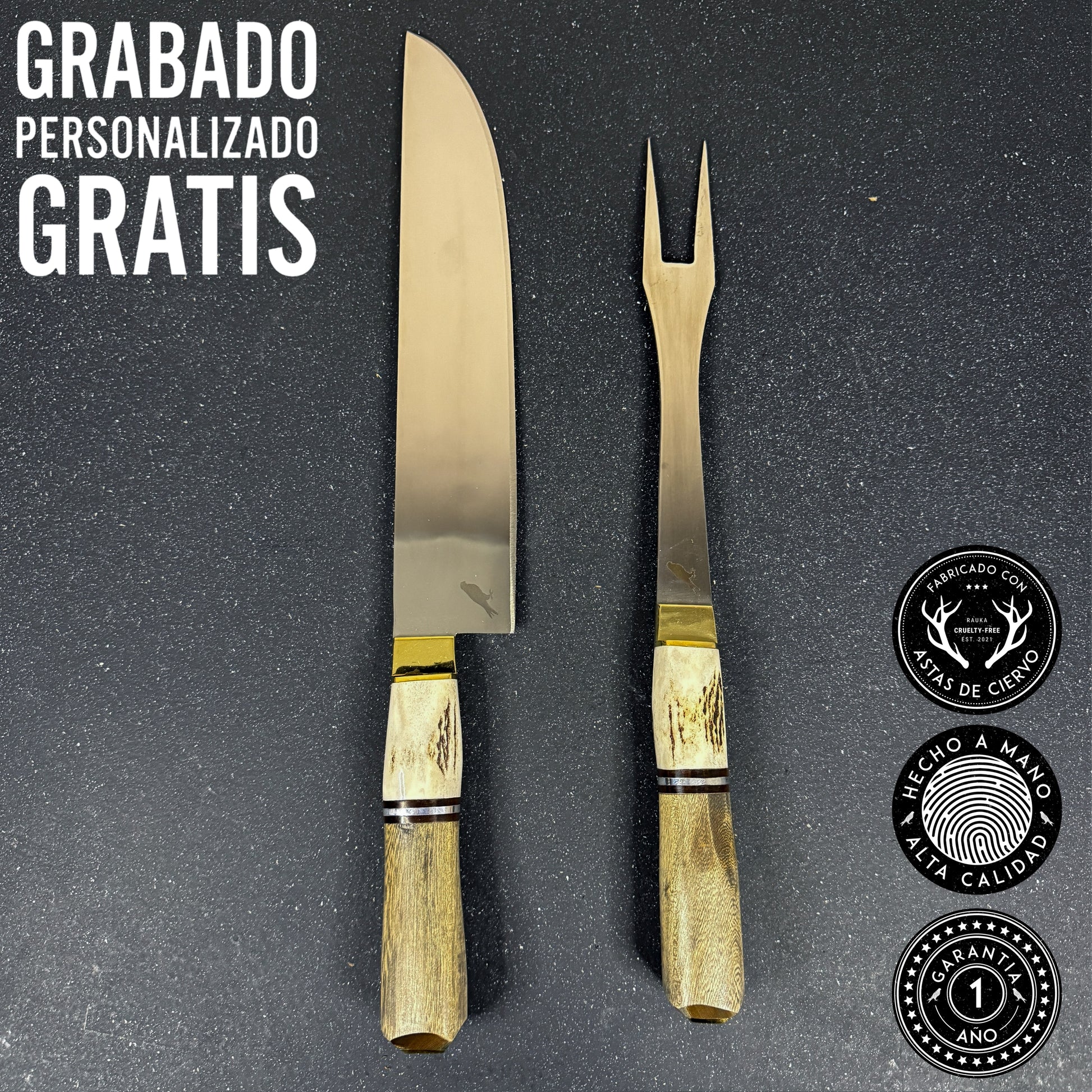 Cuchillo Parrillero 37cm “Chinchilla" + Pincho | Rauka
