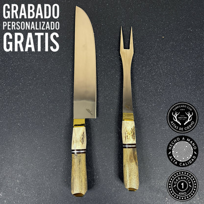 Cuchillo Parrillero 37cm “Chinchilla" + Pincho | Rauka