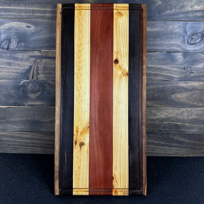Vista superior de tabla parrillera de roble ensamblada 55x26 cm Rauka
